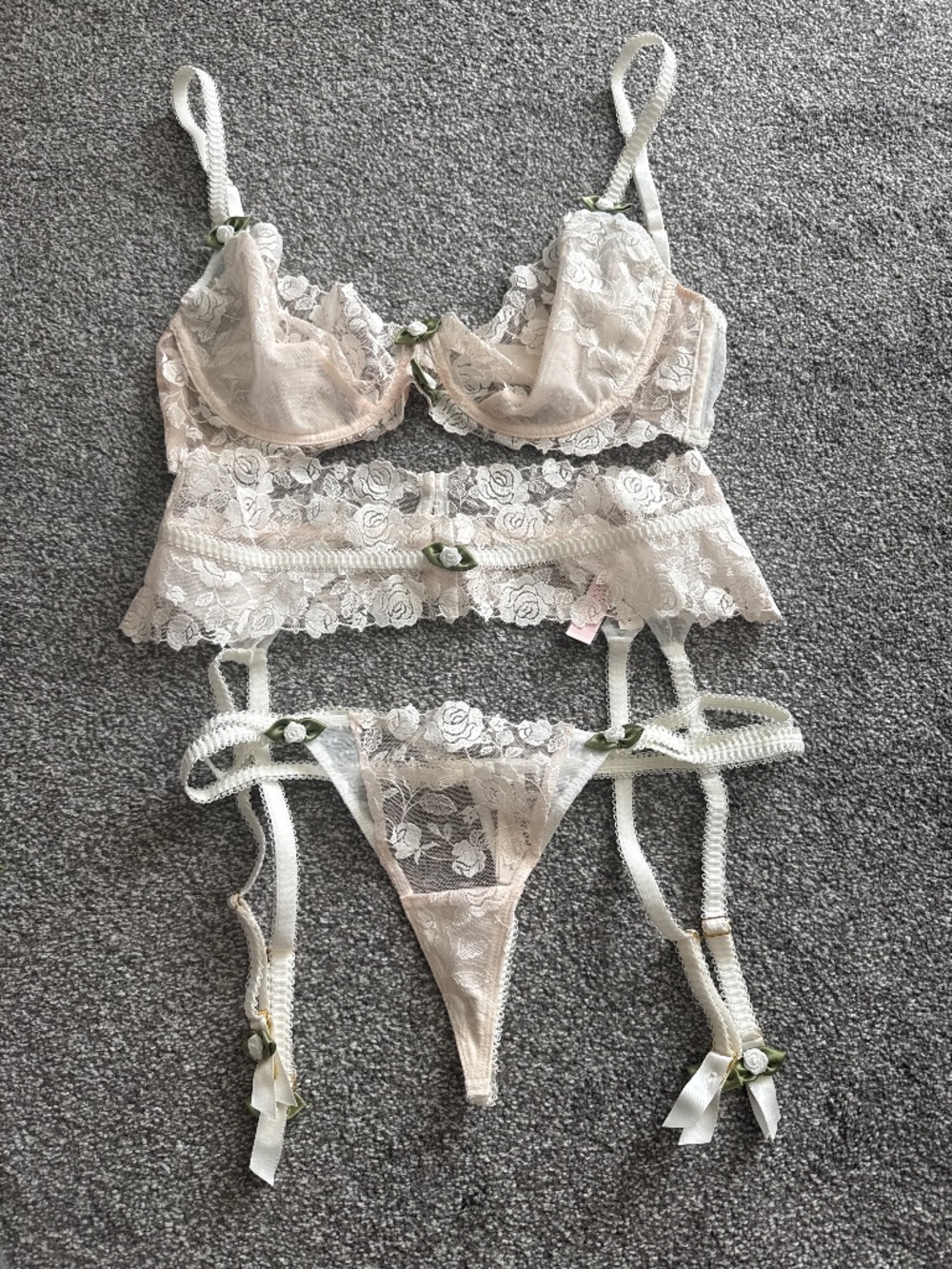For Love and Lemons bra garter and panty size Small